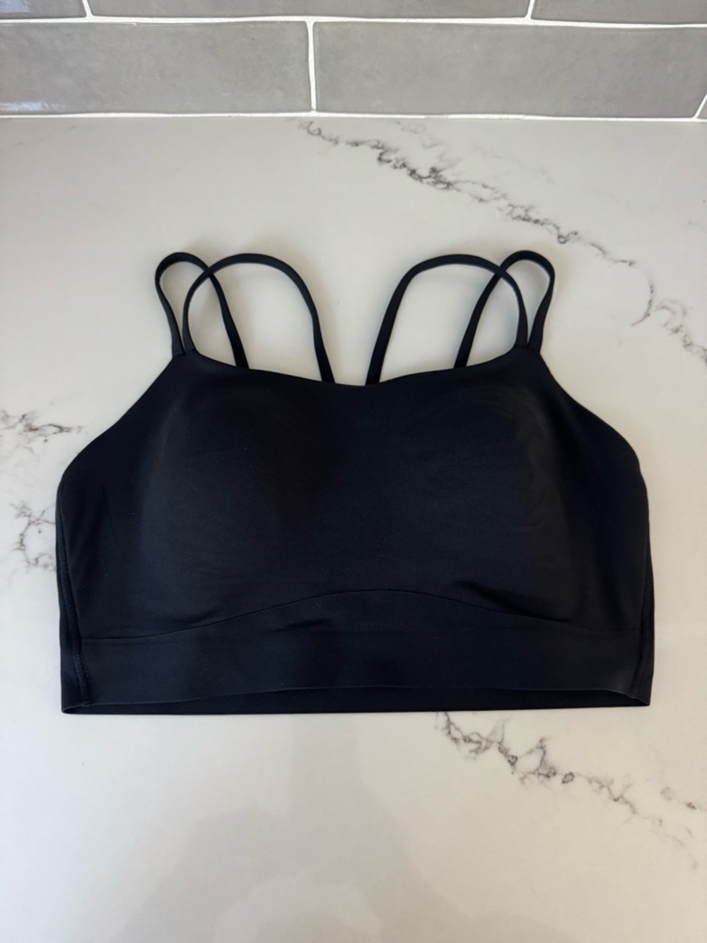 Soma Longline Yoga Women's Black Strappy Sports Bra, Size Medium
